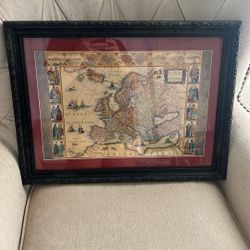 Framed Map Of Old Europe 