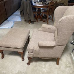 Antique Chair And Ottoman 