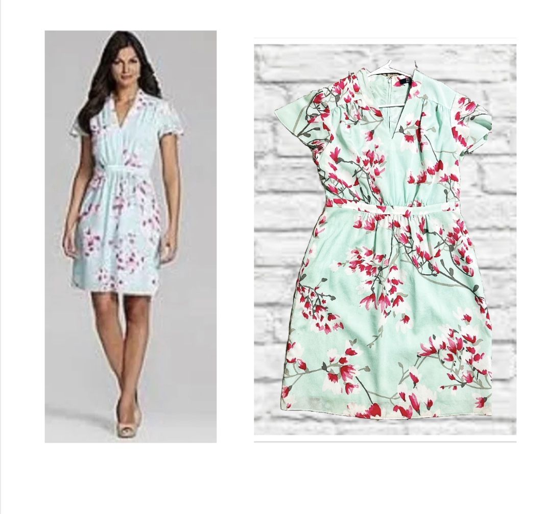 Alex Marie Floral Dress Mint Green Ruffle Sleeve Size 12 Women’s Tea Party