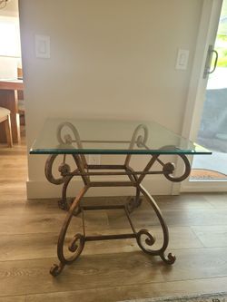 Square glass end table