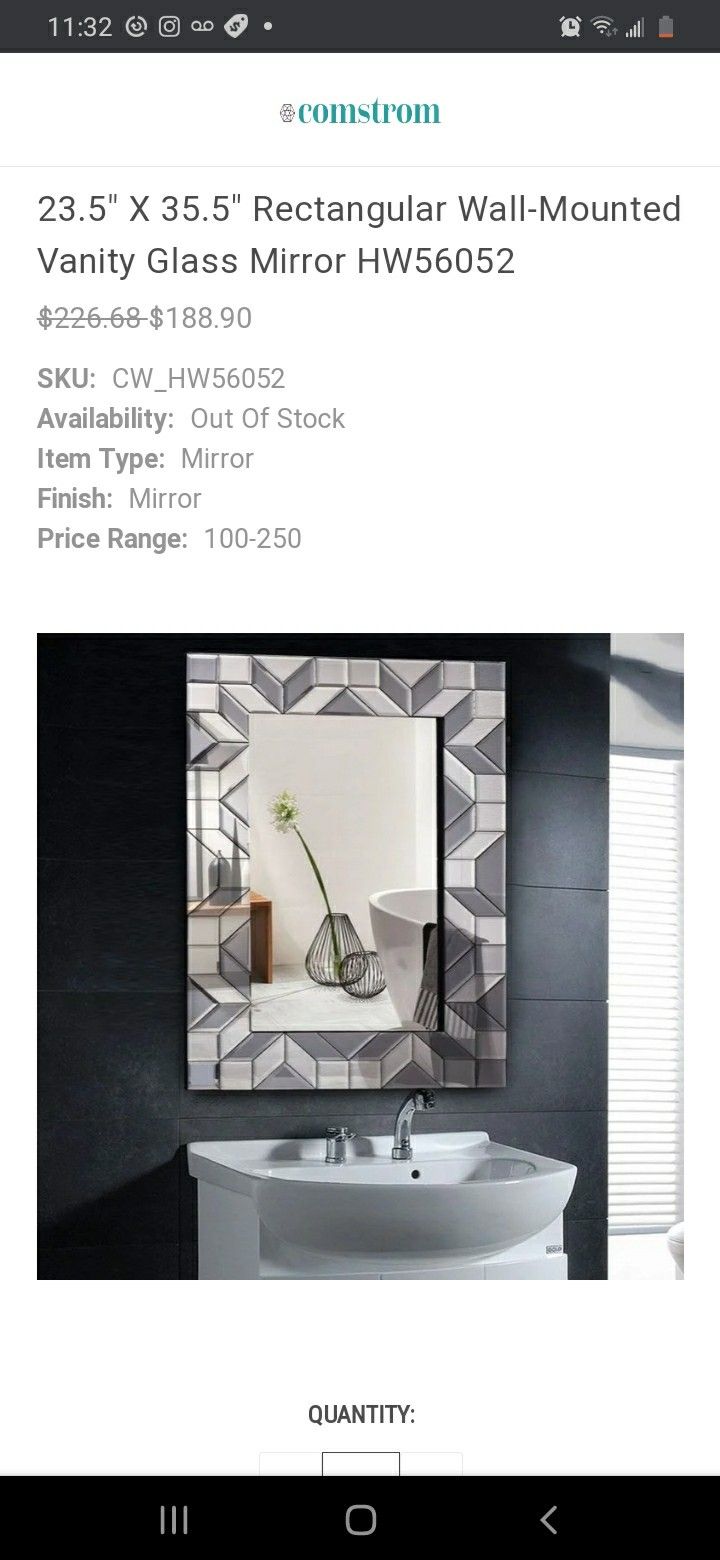New Wall Mounted Bathroom Vanity Mirror