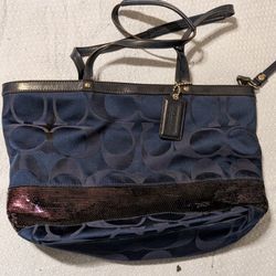 Navy Blue Coach Bag