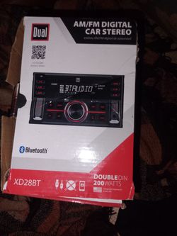 Dual Digital Car Stereo, Bluetooth, Aux, Am/Fm