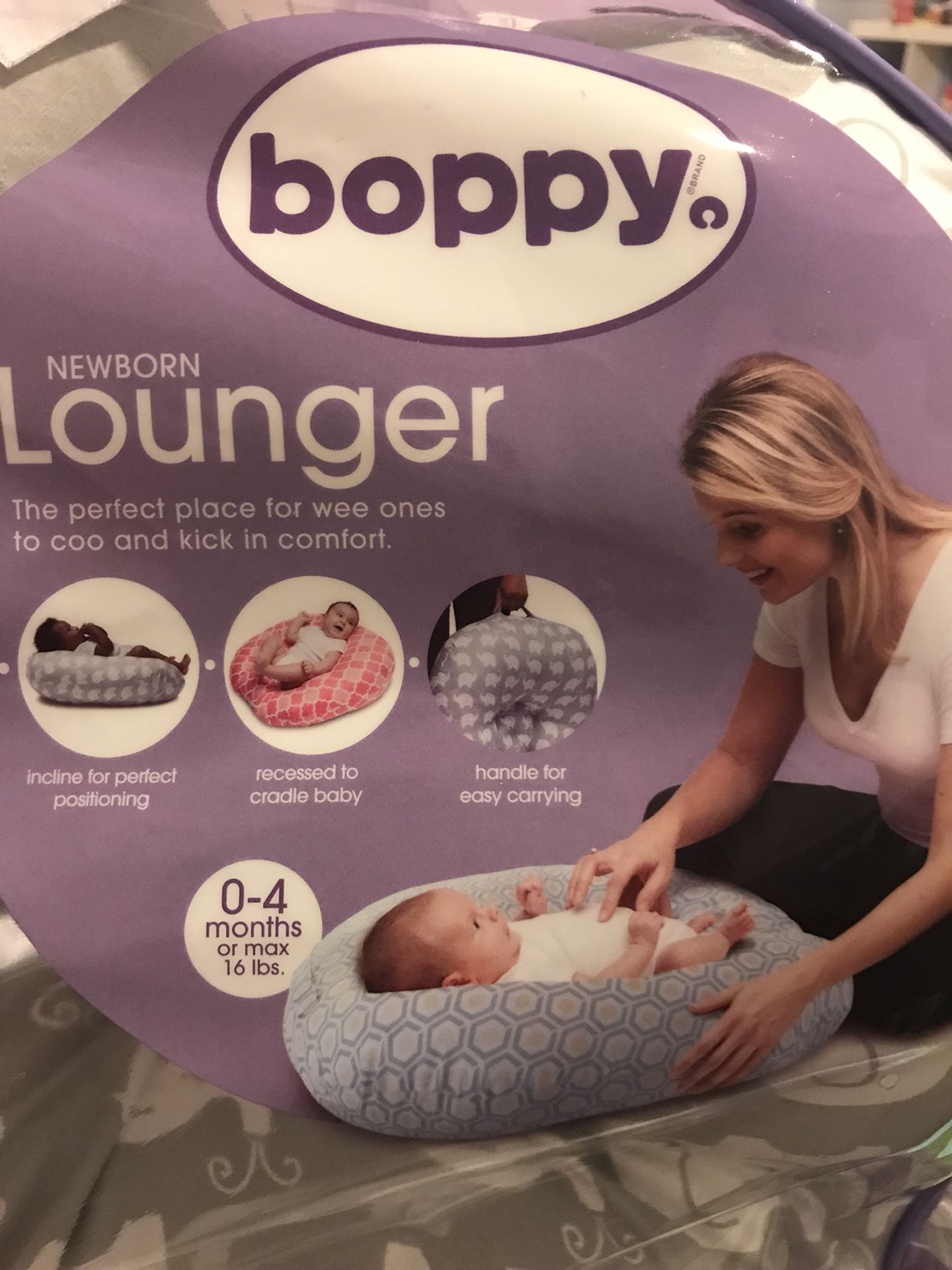 Boppy Lounger-Gray Elephant