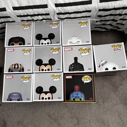 Ten 10” Funko Pops Hulk Scrooge Mickey Mouse Thanos Lot