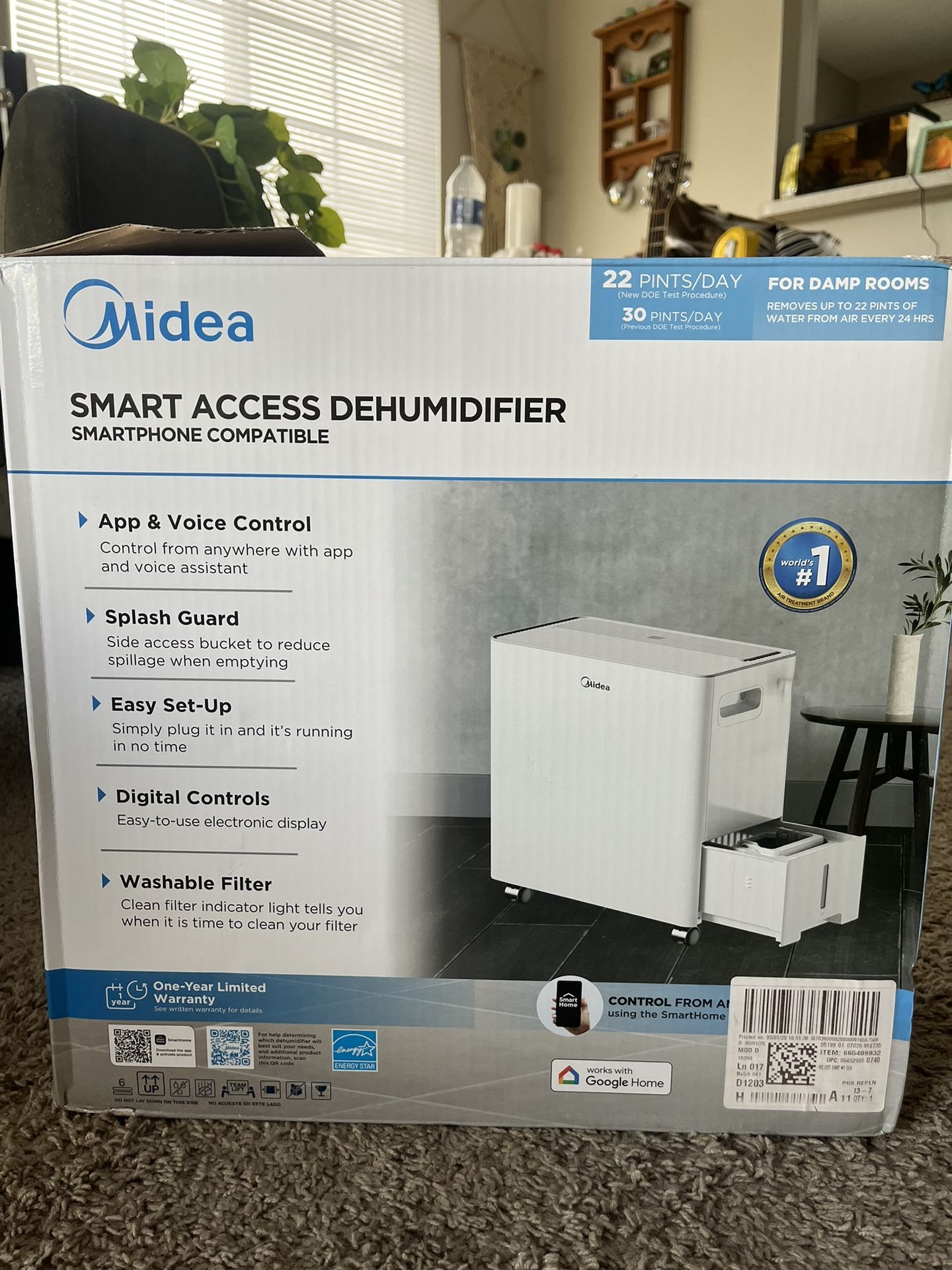 Midea 22 pt. Smart Access Dehumidifier for spaces up to 1,500 sq. ft.