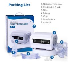 Respirador O Nebulizador inteligente de pantalla digital para adultos y niños, nebulizador de compresión para tra...Disponible Esta Oferta 