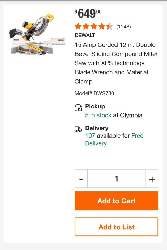 DeWalt Double Bevel Sliding Compound Miter Sa