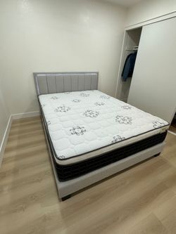 Queen Size Mattress Pillow Top New Bedframe sold separately