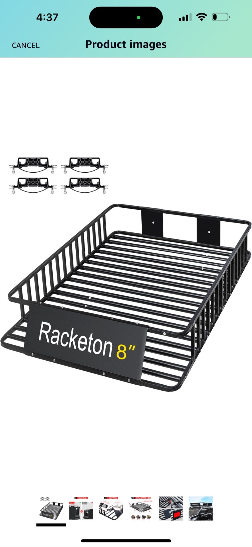 Racketon 64” x 49” x 8” Large SUV Roof Rack Cargo Basket