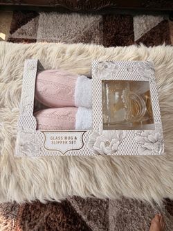 Glass Mug & Slipper Gift Set