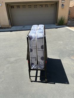 Folding Rollaway Twin Bed Frame with Mattress