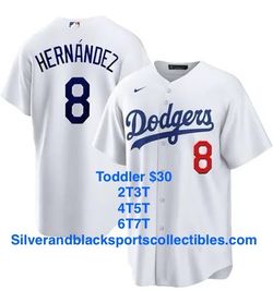 TODDLER LOS ANGELES DODGERS KIKE HERNANDEZ STITCHED JERSEY 2T 3T/ 4T 5T/ 6T 7T