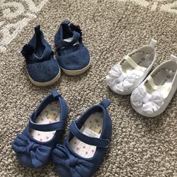 Baby Infant Shoe Size 0-3  3 Pair 