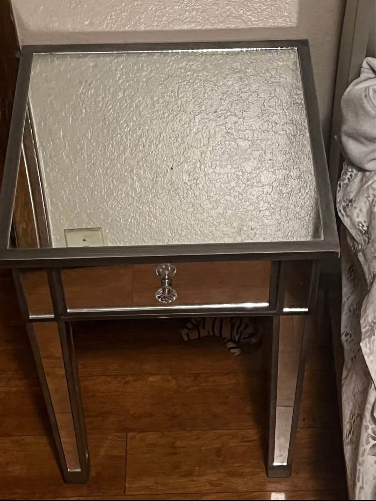 Gray Mirrored Night Table