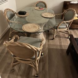  Glass Table  Set Of 4