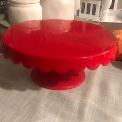Red Porcelain Cake Stand
