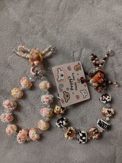 Puppy's Happy Party Beaded Charm Bracelets Set of 2