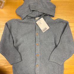 NWT H&M 3t Toddler Boy Girl Knit Cardigan Sweater With Ears 