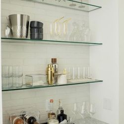 New Dulles Floating Glass Shelves Perfect For Bar!!