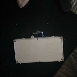 Casino chips, dice cards, dealer, briefcase, casino chip box