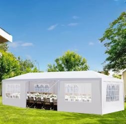 New! 10x30 Outdoor Pop Up Canopy Tent with Removable side walls