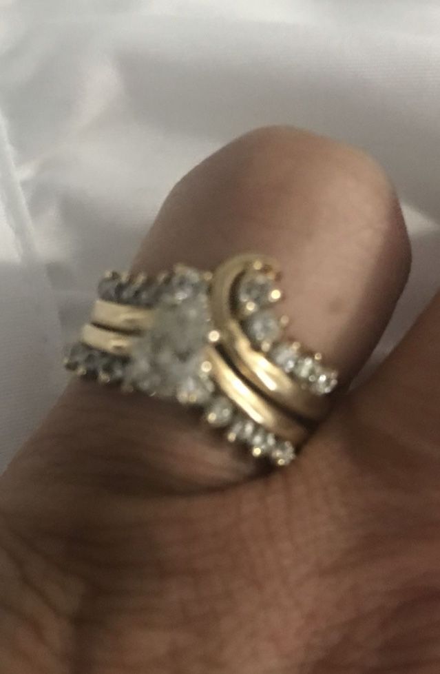 Wedding Ring Engagement Ring π 14k Gold 4 1/2 K Of Diamonds