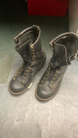 Wesco Black Leather Lace-Up Work Boots