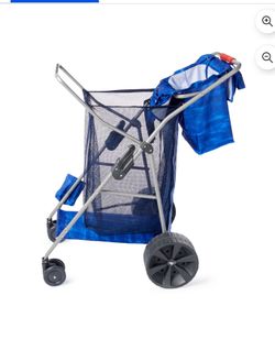 Wheeled collapsible beach cart
