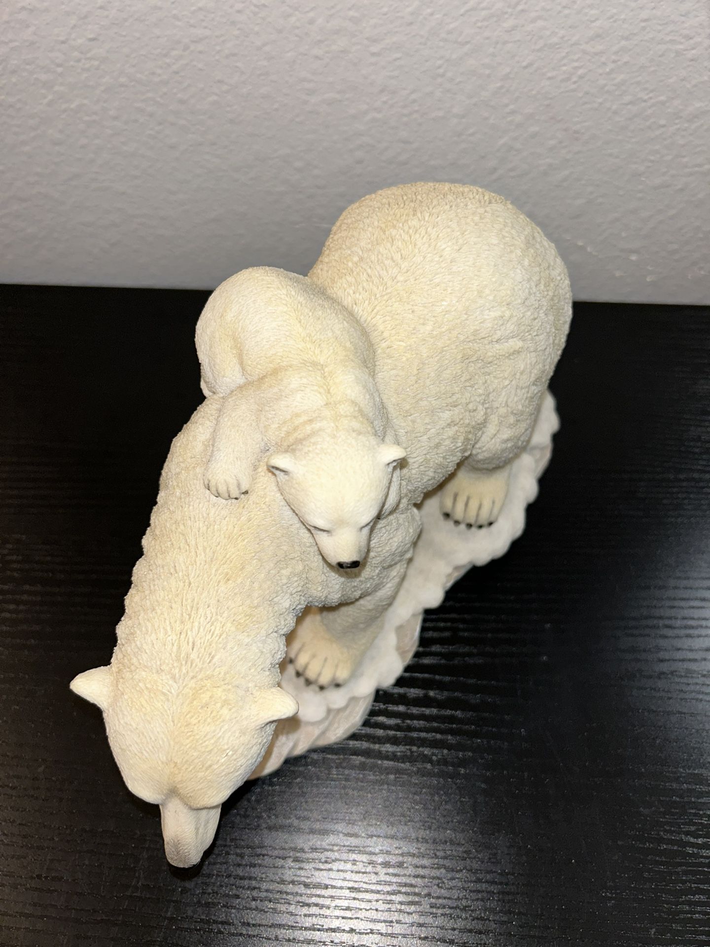Veronese Design Polar Bear Mother With Adorable Freeloading Cub Statue