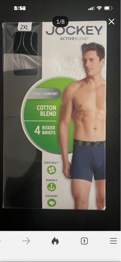 4 PAIR NEW MENS JOCKEY STAY COOL BIXER BRIEFS XXL