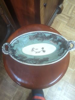 Blue sky clayworks dragon oval dish