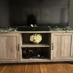 Moving Sale! Tv Stand, Loveseat, Ottoman, Couch, Flowers With Vase, Wall Art 