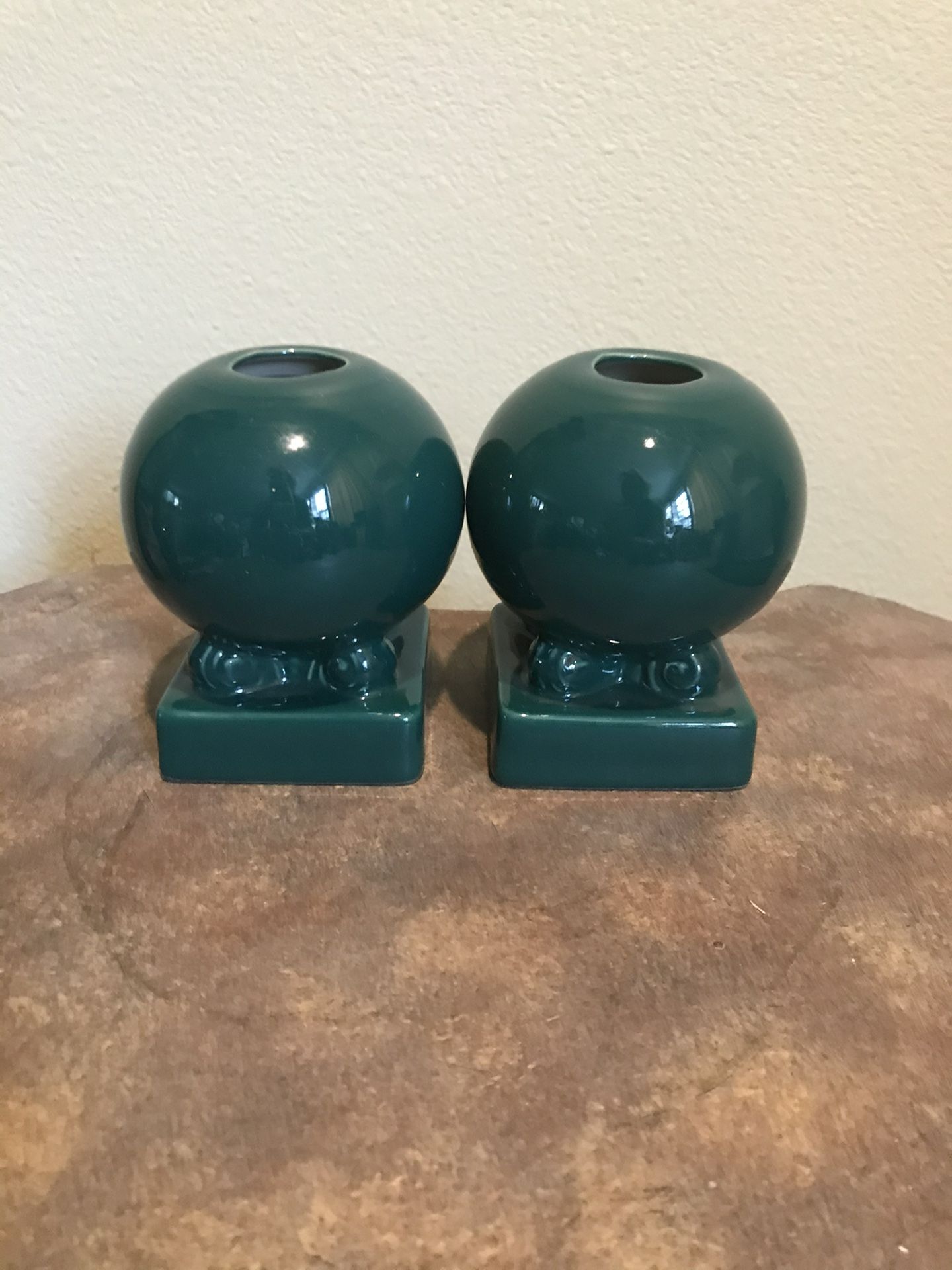 Pair of Evergreen Fiestaware Candle Holders