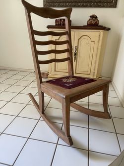 Vintage Wood Ladder-Back Rocking Chair
