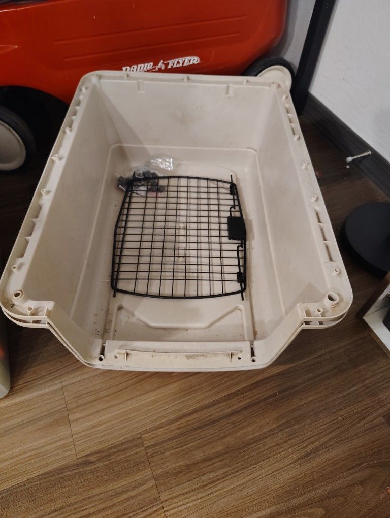 Dog Crate, Bed And Supplies 