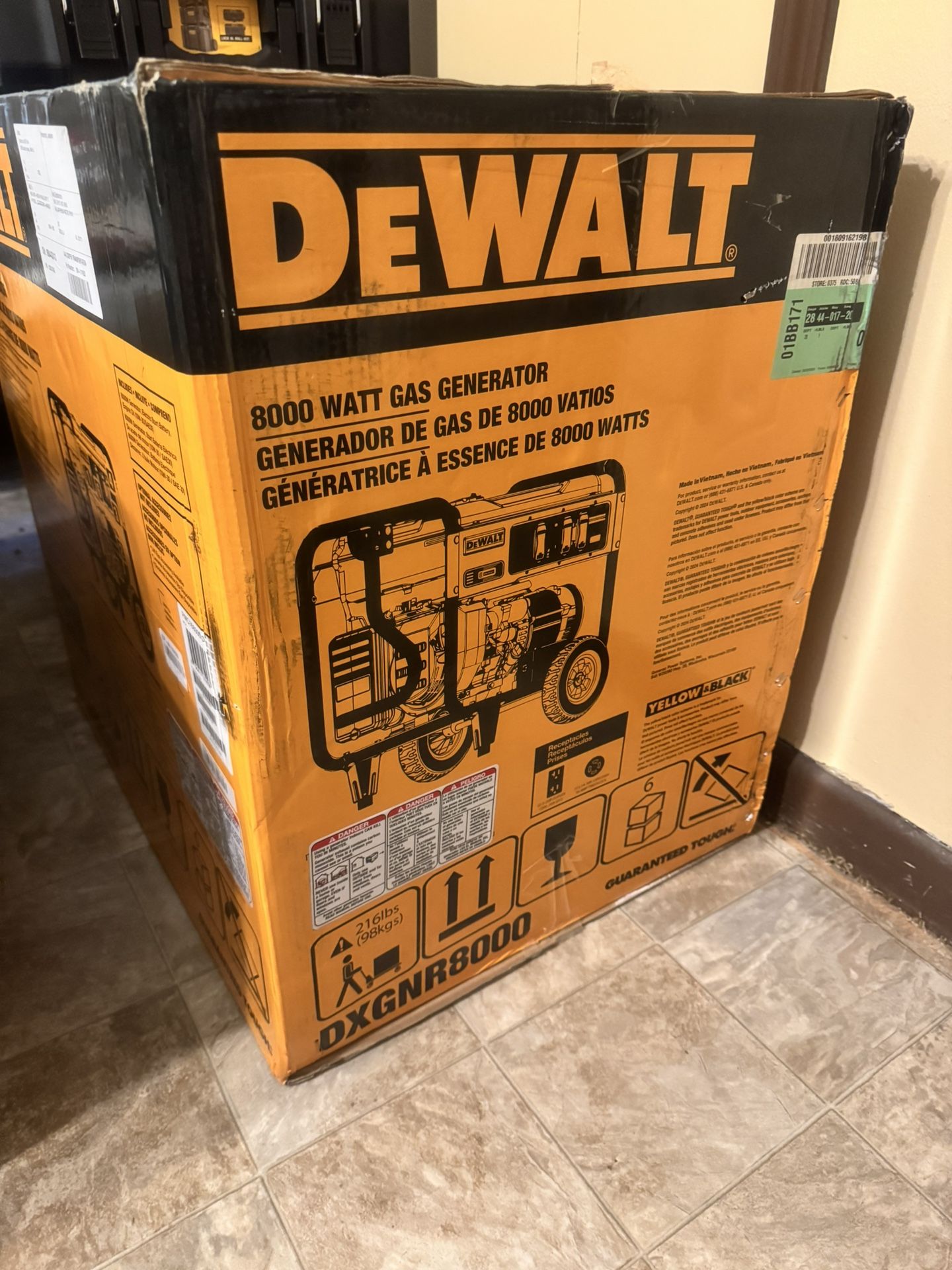 NEW 8000-Watt Electric Start Gas Powered Portable Generator with Idle Control, GFCI Outlets and CO Protect-DXGNR8000