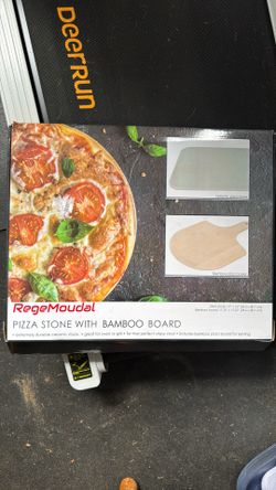 Pizza Stone with Bamboo Board
