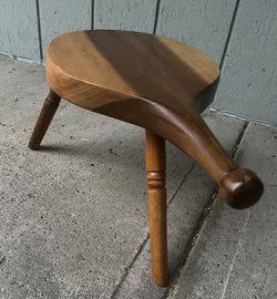  Vintage 3-legged Wood Milking Stool