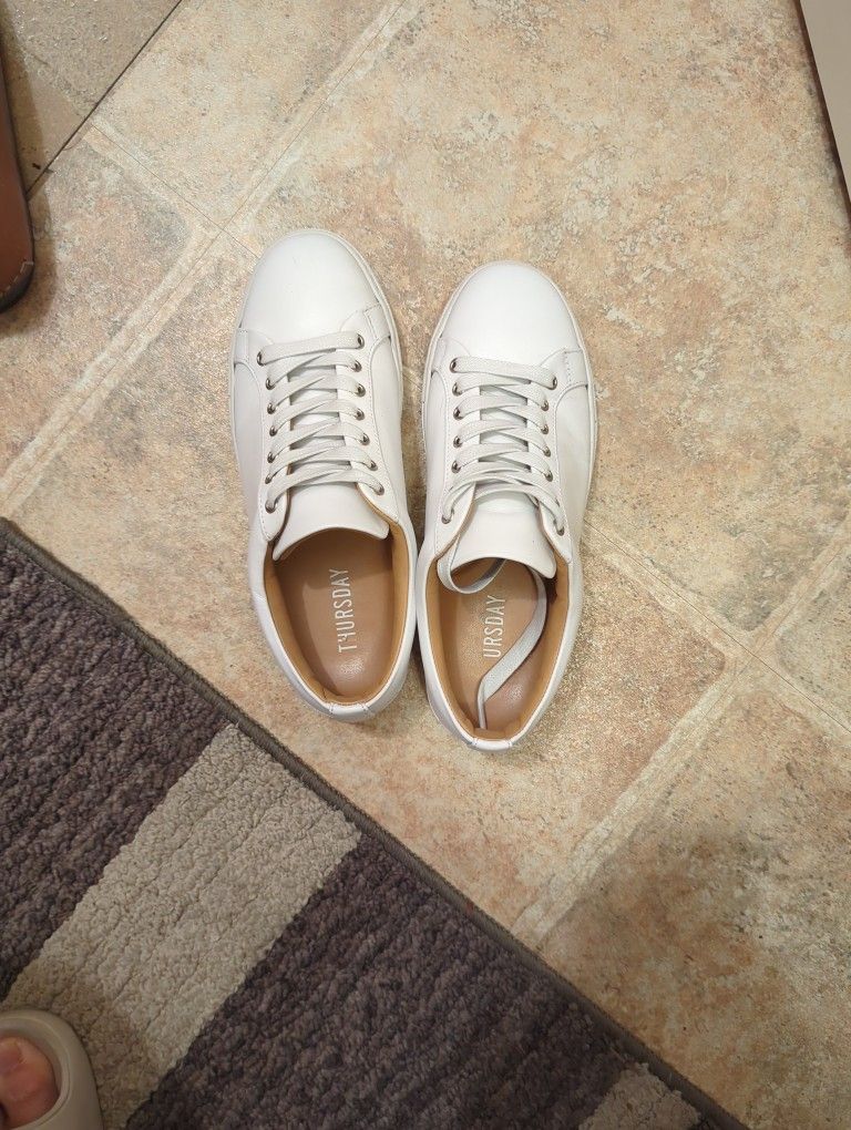 Thursday White Leather Sneakers Size 7