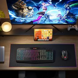 Redragon S101MKS Gaming Keyboard and Mouse Wireless with TriMode, RGB Keyboard and 4800 DPI Gaming Mouse, 10 Independent Multimedia Keys for Wins, PC,
