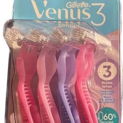 1 Pack Of 4 Gillette Simply Venus 3 Blade Disposable Razors 3 Blades Pivots