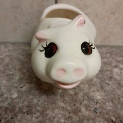 Cute Vintage Ceramic Piggy Sponge Holder/Planter.