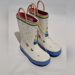 Rubber Rain Boots with Easy-On Handles Size 9
