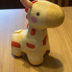 Fisher Price Giraffe Soothe and Glow  Baby Yellow Music Light Plush 9" 