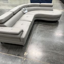 Gray Leather Sofa Sectional