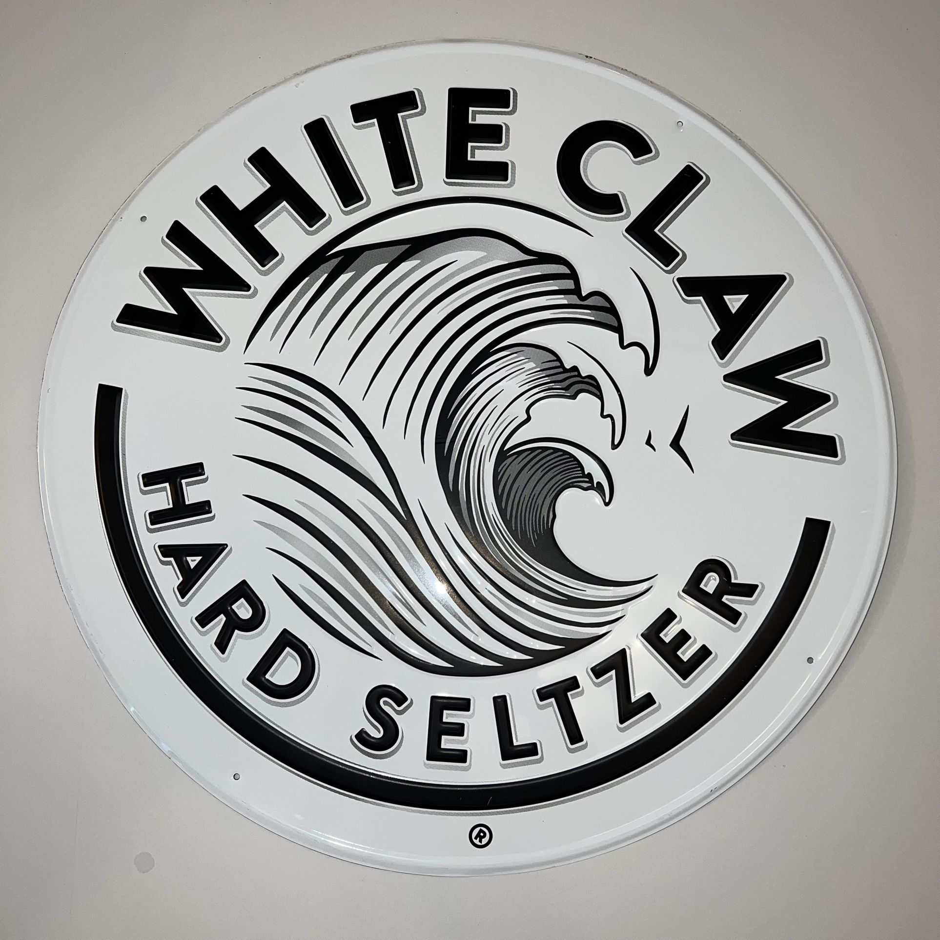 White Claw Hard Seltzer Metal Tin Tacker Sign 20” Rare Collectible