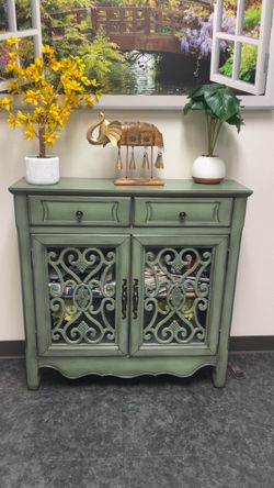 Green Entry Way Table/Cabinet