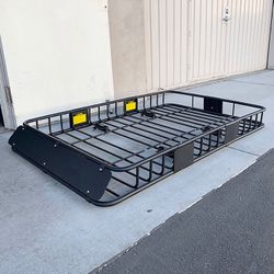 (NEW) $145 Universal Roof Rack 64x39 Inch Car Top Cargo Basket Carrier Extension Luggage Holder 150lbs Max