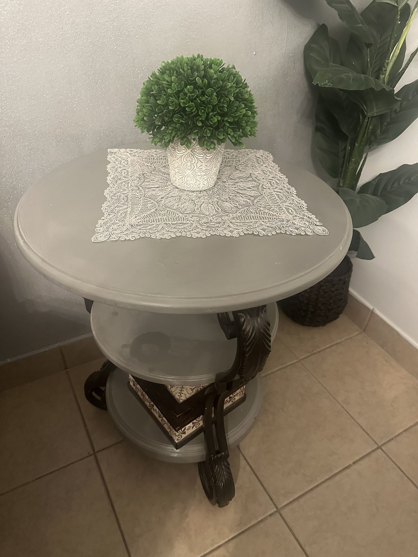 Gray Table, Gray Side Table, Gray Side Table